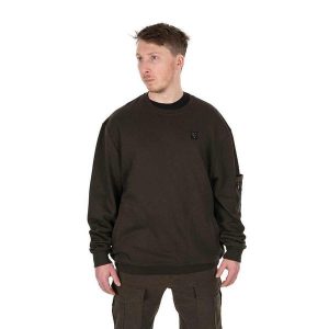 Bluza Wędkarska Crewneck Fox Lw Khaki Pullover. Brązowe koszulki sportowe FOX, bez wzorów, bez ramiączek. Za 152,99 zł.