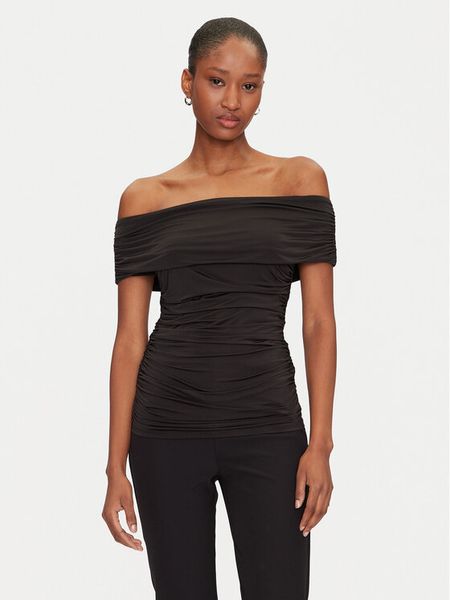 Marciano Guess Bluzka 5GGP04 6259A Czarny Regular Fit. Czarne bluzki Marciano Guess, s, z aplikacjami, z syntetyku, bez kołnierzyka, bez ramiączek. Za 249,99 zł.