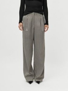 LeGer Spodnie "Shayenne" w kolorze czarno-białym rozmiar: 44. Białe spodnie z wysokim stanem LeGer, bez wzorów, z materiału, z podwyższonym stanem. Za 130,99 zł.