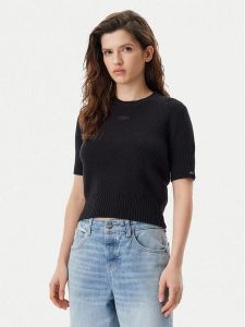 Tommy Jeans Sweter DW0DW20380 Czarny Regular Fit. Czarne swetry klasyczne Tommy Jeans, m, z jeansu, bez kołnierzyka. Za 219,99 zł.