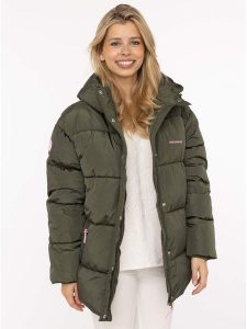 Zwillingsherz Kurtka pikowana w kolorze khaki rozmiar: L. Brązowe kurtki Zwillingsherz, l, bez wzorów, bez kaptura. Za 302,45 zł.
