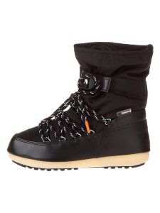 Moon Boot Botki zimowe "Loop" w kolorze czarnym rozmiar: 39. Czarne botki Moon Boot, na zimę, bez wzorów, z materiału, bez obcasa, bez zapięcia. Za 417,28 zł.
