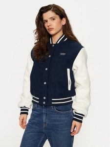 Tommy Jeans Kurtka bomber DW0DW19320 Granatowy Regular Fit. Niebieskie kurtki Tommy Jeans, m, bez wzorów, z jeansu, bez kaptura. Za 577,99 zł.