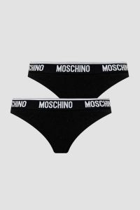 MOSCHINO Czarne damskie stringi dwupak, Rozmiar M. Czarne stringi MOSCHINO, bez wzorów. W wyprzedaży za 224,99 zł.