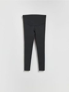 Legginsy z wysokim pasem - czarny. Czarne legginsy Reserved, bez wzorów, z dzianiny. Za 79,99 zł.