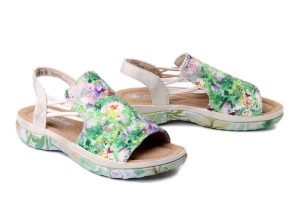 RIEKER 64841-90 multi, sandały damskie. Sandały Rieker, bez wzorów, bez obcasa, bez zapięcia. Za 299,90 zł.