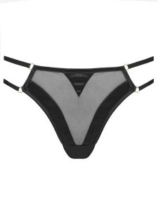 Hunkemöller Stringi Vienna 301822 Czarny. Czarne stringi Hunkemöller, bez wzorów, z syntetyku. Za 59,99 zł.