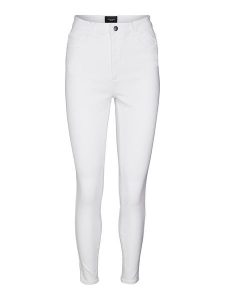 Vero Moda Dżinsy "Vmsophia" - Slim fit - w kolorze białym rozmiar: XS/L30. Białe jeansy Vero Moda, z aplikacjami, ze skóry. Za 57,06 zł.