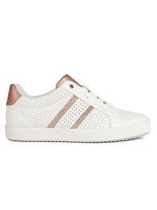 Geox Sneakersy "Dblomiee" w kolorze białym rozmiar: 36. Białe trampki Geox, bez wzorów, z gumy, bez zapięcia. Za 180,06 zł.