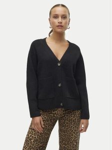 Vero Moda Kardigan Boom 10320457 Czarny Loose Fit. Czarne kardigany Vero Moda, z syntetyku. Za 199,99 zł.