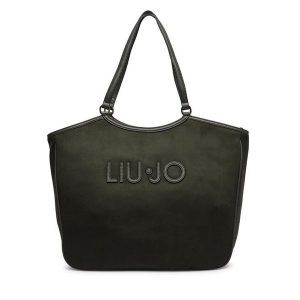 Torebka Liu Jo. Zielone shopper bag Liu Jo, bez wzorów, bez dodatków. Za 559,99 zł.