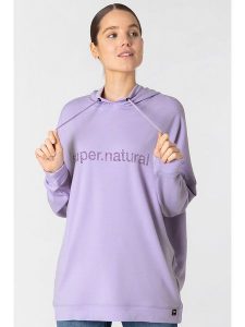 Super.natural Bluza "Feel Good" w kolorze lawendowym rozmiar: M. Różowe bluzy super.natural, m, bez wzorów, z wełny, z kapturem. Za 304,99 zł.