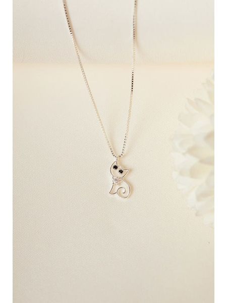 Heliophilia Srebrny naszyjnik z zawieszką - dł. 40 cm rozmiar: onesize. Szare naszyjniki Heliophilia, z cyrkonią, srebrne. Za 100,28 zł.