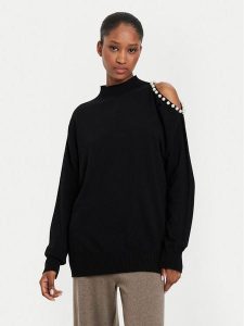 Kontatto Sweter 3M0179 Czarny Regular Fit. Czarne swetry klasyczne Kontatto, m, z syntetyku, bez kołnierzyka. Za 239,99 zł.