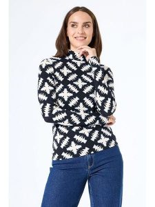 Garcia Koszulka w kolorze czarno-kremowym rozmiar: XL. Brązowe bluzki Garcia, xl, bez wzorów, z bawełny, bez kołnierzyka, bez ramiączek. Za 83,22 zł.