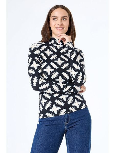 Garcia Koszulka w kolorze czarno-kremowym rozmiar: L. Brązowe bluzki Garcia, l, bez wzorów, z bawełny, bez kołnierzyka, bez ramiączek. Za 69,58 zł.