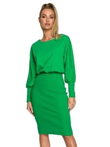 Made of emotion Sukienka w kolorze zielonym rozmiar: S. Zielone sukienki Made Of Emotion, s, bez wzorów, bez kołnierzyka, bez ramiączek, midi. Za 158,10 zł.