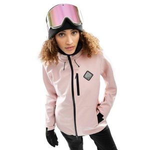 Damska kurtka snowboardowa Sporty zimowe Siroko W2-W Pastel. Czerwone kurtki SIROKO, na zimę, bez wzorów, z softshellu, bez kaptura. W wyprzedaży za 339,00 zł.