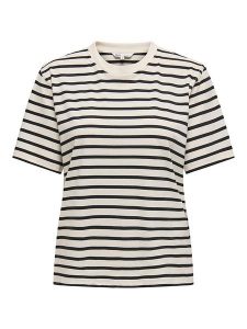 ONLY Koszulka w kolorze beżowym rozmiar: XL. Brązowe bluzki ONLY, xl, bez wzorów, z bawełny, bez kołnierzyka, bez ramiączek. Za 66,31 zł.