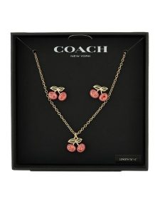 Coach Zestaw naszyjnik i kolczyki 37551690 Złoty. Żółte naszyjniki Coach, metalowe. Za 599,99 zł.