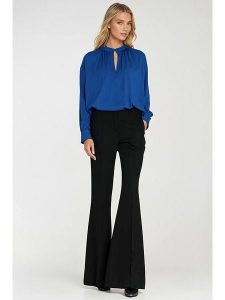 Nife Spodnie w kolorze czarnym rozmiar: 40. Czarne spodnie z wysokim stanem Nife, bez wzorów, z materiału, z podwyższonym stanem. Za 208,83 zł.