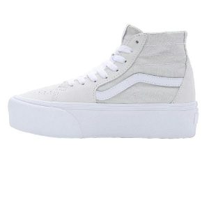 Buty Vans Sk8-Hi Tapered Stackform białe i beżowe. Białe trampki Vans, bez wzorów, z zamszu, bez zapięcia. W wyprzedaży za 372,00 zł.
