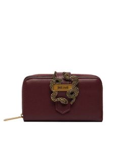 Just Cavalli Portfel 81RA5PA4 ZSA89 Bordowy. Czerwone portfele Just Cavalli, bez wzorów, ze skóry. Za 389,99 zł.