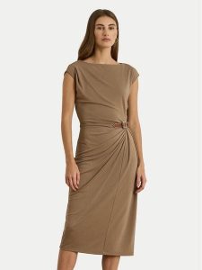 LAUREN RALPH LAUREN Sukienka codzienna 200980221001 Brązowy Slim Fit. Brązowe sukienki Lauren Ralph Lauren, na co dzień, bez wzorów, z syntetyku, bez kołnierzyka, bez ramiączek, proste. Za 579,99 zł.