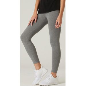 Legginsy fitness damskie Domyos slim. Szare legginsy DOMYOS, bez wzorów, z bawełny. Za 49,99 zł.