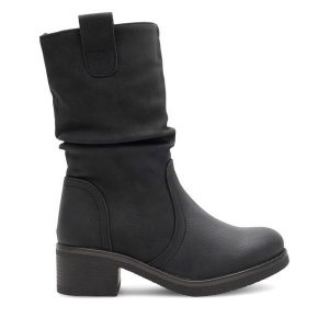 Botki Clara Barson. Czarne botki Clara Barson, bez wzorów, bez obcasa, na słupku, bez zapięcia. Za 169,99 zł.