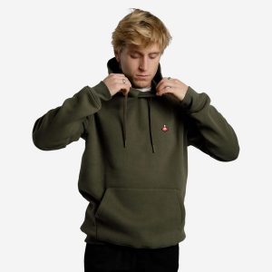 Bluza na deskorolkę z wytrzymałego materiału HD500 khaki. Zielone bluzy DECATHLON, na zimę, m, bez wzorów, z bawełny, bez kaptura. Za 139,99 zł.
