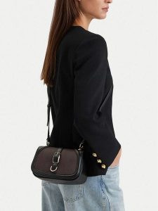 Nine West Torebka CEO-SILK LINE-KY500 Czarny. Czarne listonoszki Nine West, bez wzorów, ze skóry, bez dodatków. Za 199,99 zł.