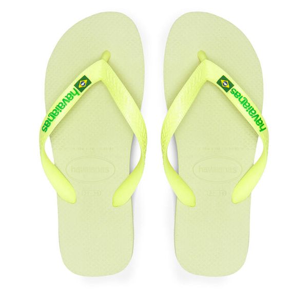 Japonki Havaianas. Zielone klapki Havaianas, bez wzorów, bez obcasa. Za 27,99 zł.