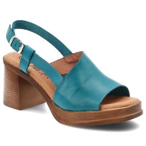 Niebieskie Sandały Hee Stylowe Obuwie Damskie Na Obcasie. Niebieskie sandały Hee, bez wzorów, bez obcasa, na obcasie, bez zapięcia. Za 329,00 zł.