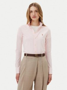 Polo Ralph Lauren Koszula 211924258018 Różowy Slim Fit. Czerwone koszule Polo Ralph Lauren, s, bez wzorów, z bawełny, bez kołnierzyka, bez ramiączek. Za 349,99 zł.