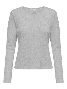 ONLY Koszulka w kolorze jasnoszarym rozmiar: XL. Szare bluzki ONLY, xl, bez wzorów, z bawełny, bez kołnierzyka, bez ramiączek. Za 35,10 zł.