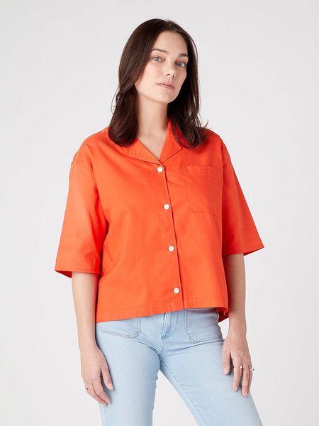 Wrangler Koszula w kolorze pomarańczowym rozmiar: M. Pomarańczowe koszule Wrangler, m, bez wzorów, z bawełny, bez kołnierzyka, bez ramiączek. Za 110,55 zł.