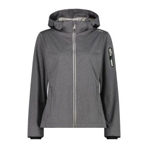 Damska kurtka turystyczna z kapturem CMP. Szare kurtki CMP, l, bez wzorów, z softshellu, z kapturem. Za 411,25 zł.