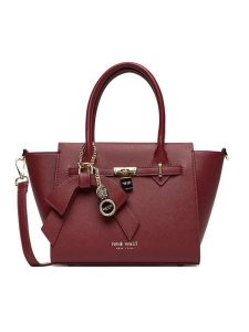 Nine West Torebka CEO-Chelsea-Charm-II-LX10185 Bordowy. Czerwone torebki klasyczne Nine West, bez wzorów, z materiału, bez dodatków. Za 349,99 zł.