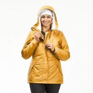 Kurtka turystyczna damska Quechua NH500 -10°C wodoodporna. Niebieskie kurtki QUECHUA, na zimę, m, bez wzorów, z polaru, bez kaptura. W wyprzedaży za 149,99 zł.