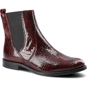 Bordowe Botki Dwunasty Shoes Damskie Stylowe Buty. Czerwone botki Dwunasty Shoes, na jesień, bez wzorów, z materiału, bez obcasa, na obcasie, bez zapięcia. Za 249,00 zł.