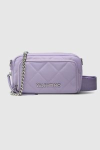 VALENTINO Fioletowa pikowana torebka ocarina recycle haversack. Fioletowe torebki klasyczne Valentino by Mario Valentino, bez wzorów, pikowane, bez dodatków. W wyprzedaży za 431,99 zł.