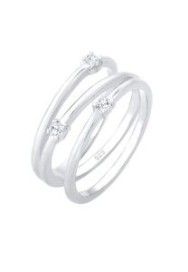 Elli Pierścionek pieluszkowy damski filigranowy elegancki z kryształkami cyrkonu w 925 Sterling Silver pozłacany Pierścionki 1 ct Damski. Szare pierścionki Elli, z cyrkonią, pozłacane. Za 233,99 zł.