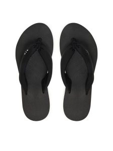 Emporio Armani Japonki EX000072 AF14514 Czarny. Czarne klapki Emporio Armani, bez wzorów, z materiału, bez obcasa. Za 459,99 zł.