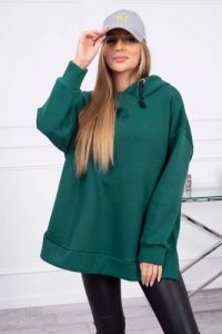 Bluza ocieplana z suwakiem na boku ciemno zielona. Zielone bluzy KESI, l, bez wzorów, z bawełny, bez kaptura. Za 250,94 zł.