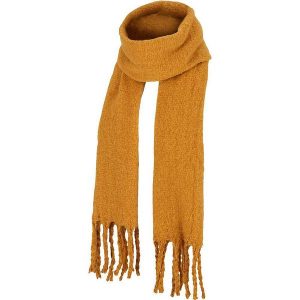 Szalik damski - Moda - Ochra - Jeden rozmiar. Brązowe szaliki HEAT KEEPER, na zimę, bez wzorów, z poliesteru. Za 164,54 zł.