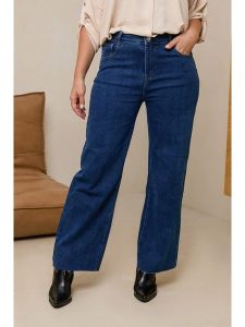 Curvy Lady Dżinsy - Comfort fit - w kolorze granatowym rozmiar: 42. Niebieskie jeansy Curvy Lady, bez wzorów, z podwyższonym stanem. Za 132,98 zł.