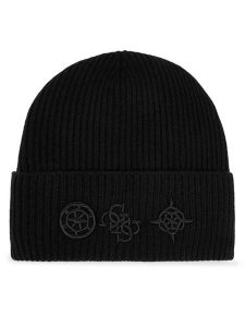 Guess Czapka AW5404 POL01 Czarny. Czarne czapki Guess, z aplikacjami. Za 129,99 zł.