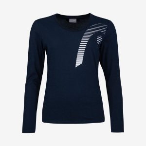 Koszulka z długim rękawem damska CLUB 21 LINDA. Niebieskie bluzki Head, s, bez wzorów, sportowe, bez kołnierzyka, bez ramiączek. W wyprzedaży za 126,00 zł.