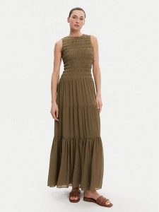 MICHAEL Michael Kors Sukienka letnia MS582VF7R3 Khaki Regular Fit. Brązowe sukienki MICHAEL Michael Kors, na lato, s, bez wzorów, z syntetyku, bez kołnierzyka, bez ramiączek. Za 603,99 zł.